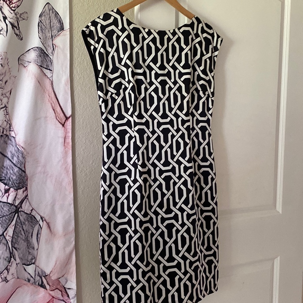 INC 100% Silk Lines Dress